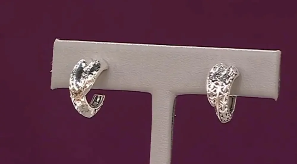 JAI Sterling Silver Heritage Texture Wrap Hoop Earrings, Crane Texture 175$